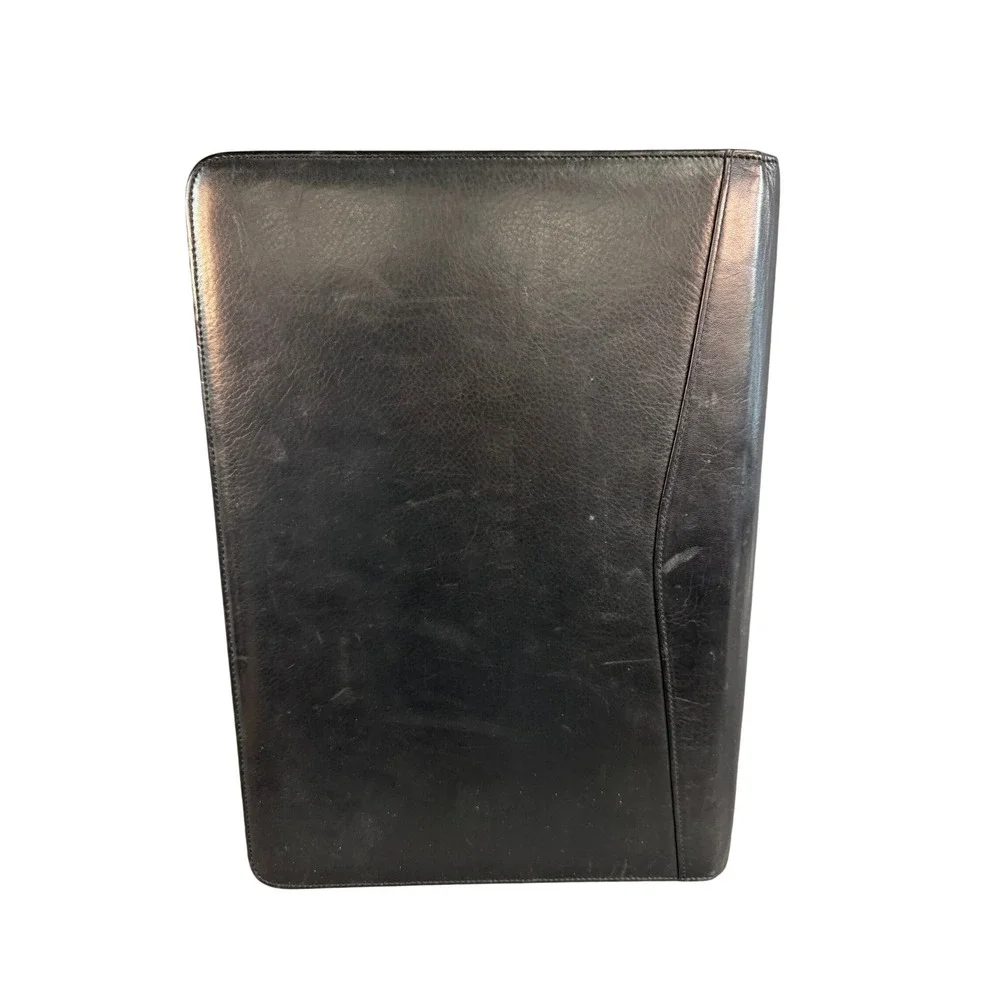 Osgood Marley Black Leather Zip Around Portfolio Organizer Business Folder